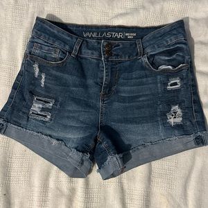 Mid-Rise Denim Shorts